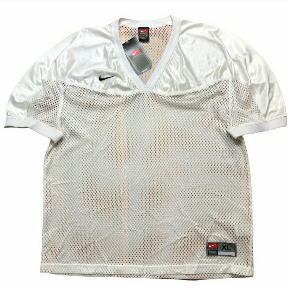 NIKE White Football Practice Jersey Sz XL NWT! 100% nylon practice jerse…